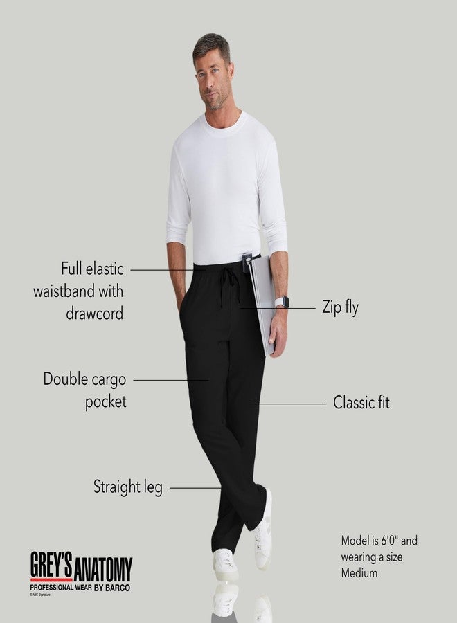 باركو بنطال طبي كلاسيكي من باركو، مستوحى من مسلسل غريز أناتومي، للرجال - أسود، بنطال طبي بخمسة جيوب وسحاب، يتميز بنسيج مطاطي طبيعي مقاوم للبقع، ولمسة نهائية فائقة النعومة - مقاس متوسط، قصة عادية - Image 4